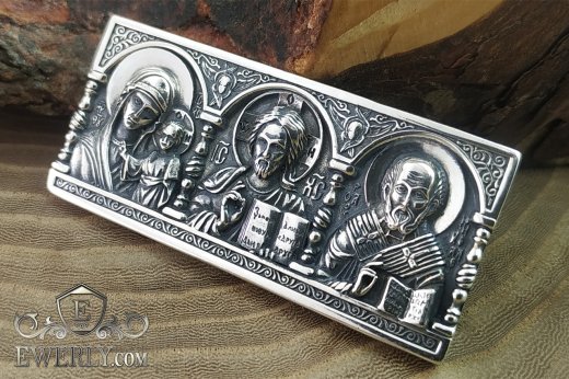 Православная иконка из серебра для водителя, фото