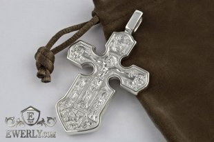 Серебряный крест - Казанская икона Божией матери, фото
