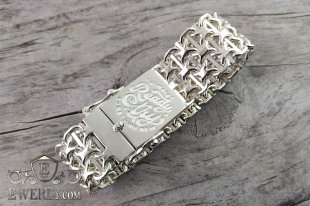 Серебряный браслет Двойной Фараон с пластинами, фото