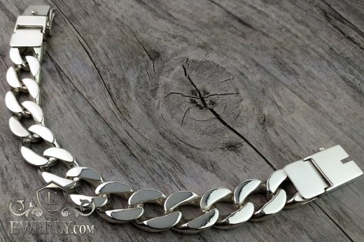 Big men's bracelet "Carapace" of sterling silver, фото
