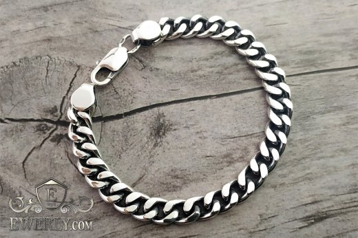 Men's bracelet "Carapace" of sterling silver, фото
