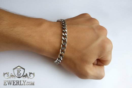 Men's bracelet "Carapace" of sterling silver, фото