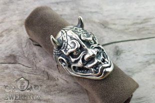 Серебряный перстень "Маска", фото
