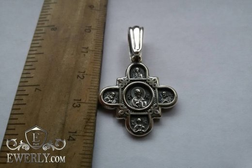 Крест с чернением. Казанская икона Божией Матери, фото