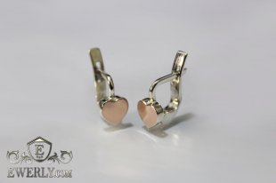 Серьги - сердечки из серебра, фото