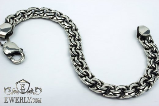 Men's bracelet "Bismarck" of  silver, фото